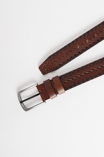 Tudors Ανδρική 100% Γνήσιο Δέρμα 4 cm Αθλητική Καφέ Ζώνη