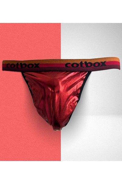 Emsay Store Fancy Men's String Red Lame Tayda Thong and Slip