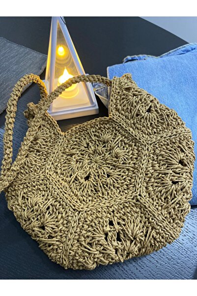 BAGS Motifli hasır onuz çantası
