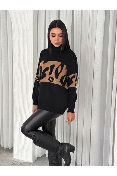 Fanori Woman TRICO PULOVER CU GÂT FISCHIAT CU MODEL ZEBRA