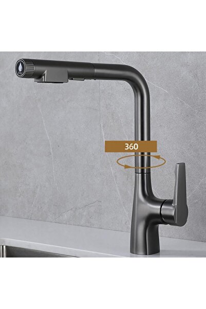 OEM 2025 New Black Spiral Fountain Kitchen Sink Faucet with Water Purifier Outlet, 7 Years Warranty