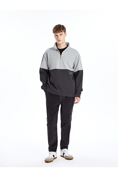 LC Waikiki Xside Stand Collar Long Sleeve Color-Blocking Men's Sweatshirt