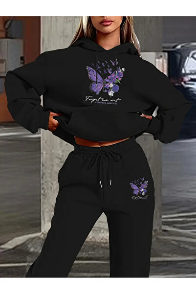 Frisson طقم سويت شيرت وبنطلون نسائي مريح بغطاء للرأس |   فريسون