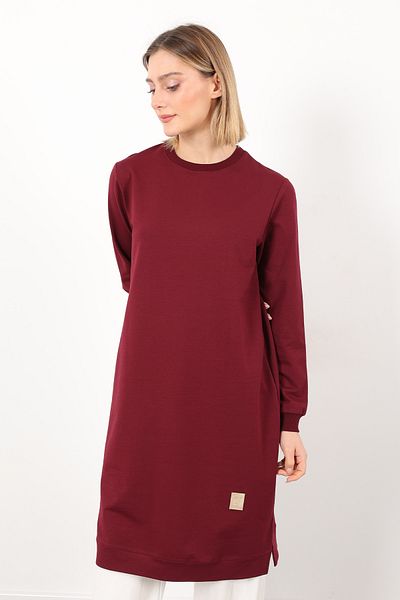 Linvey Crew Neck Two Thread Comfortable Fit Tunic Plus Size Hijab Clothing (K7191 Long)