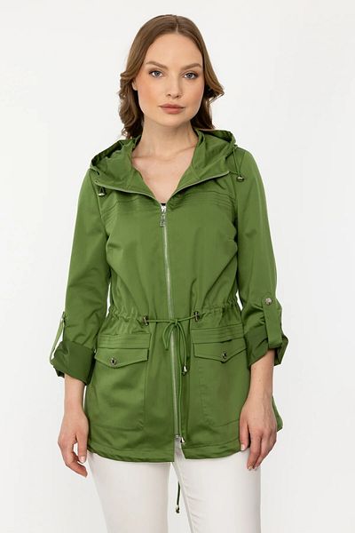 Ekol Hooded Zippered Trench Coat