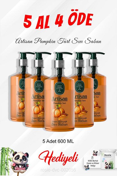 Eyüp Sabri Tuncer Artisan 600 ml of Shell-Shimmed Liquid Soap, 5 Units of 4 Payments and Rosie Cotton