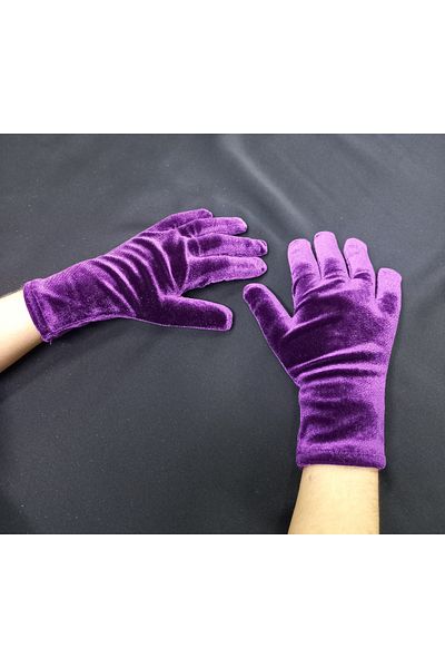Qrsln Miela Girl - Purple Velvet Ankle Length Gloves
