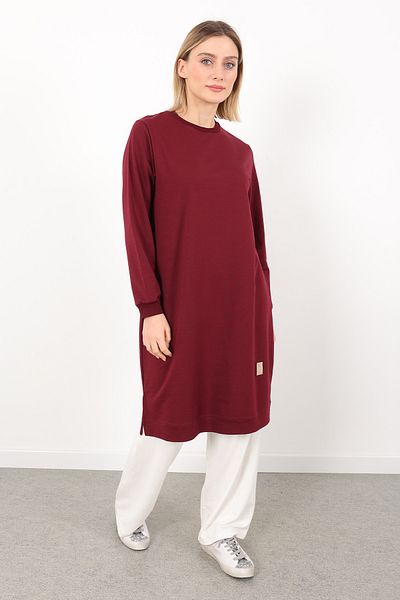 Linvey Crew Neck Two Thread Comfortable Fit Tunic Plus Size Hijab Clothing (K7191 Long)