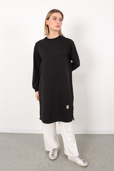 Linvey ملابس إسلامية بياقة دائرية وقطعتين مريحة مقاس كبير (K7191 طويل)