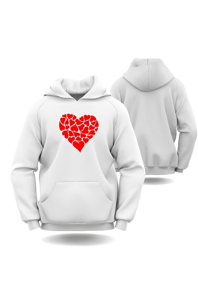 Gölge Store Little Hearts For Valentine's Day Slimfit Hoodie με κουκούλα - Ανδρικό Γυναικείο Φούτερ 6010