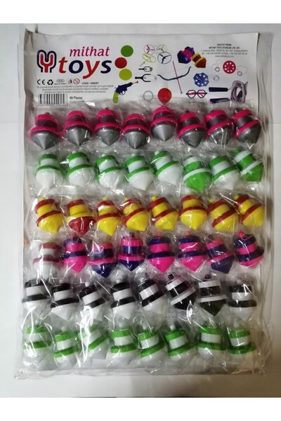 Kılıçlar Oyuncak Kurmalı Küçük Topaç (10 Adet Değişik Renklerde)