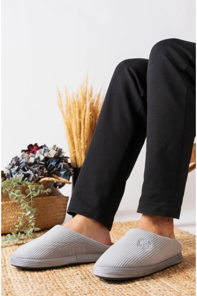 SHOUGO Embroidered Velvet Light Soft Sole Soundproof House Slippers