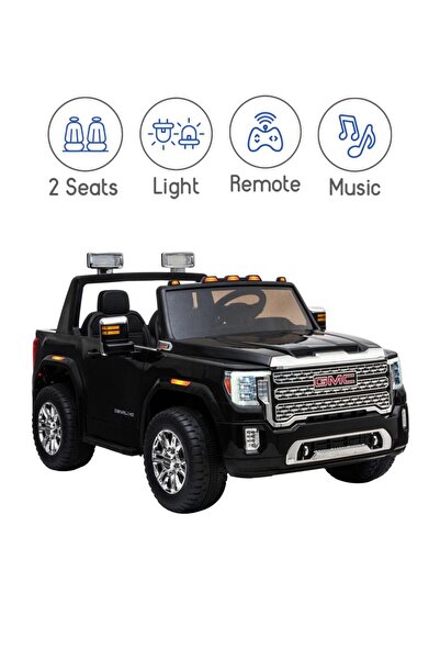 Babyhug سيارة ركوب تعمل بالبطارية مرخصة من GMC مع جهاز تحكم عن بعد للوالدين لمدة 3 سنوات فما فوق - أسود