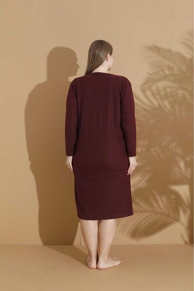 LİLA İÇ GİYİM Report Long Sleeve Battal Size Nightwear