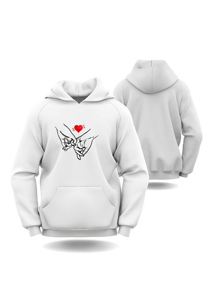 Gölge Store Hand in Hand Slimfit Hoodie για την Ημέρα του Αγίου Βαλεντίνου - Ανδρικό γυναικείο φούτερ 6003