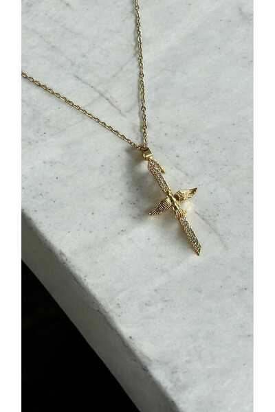 Yaseminli Butik Elif Harfli Anka Kuşu Taşlı Kolye