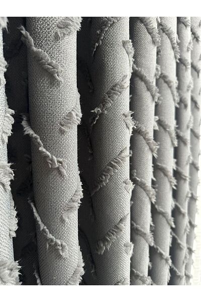 Taç Crossed Eaves Drapery Cotton Linen Gray Drapery Curtain 1/2.5 Medium Dense Pleat Single Wing