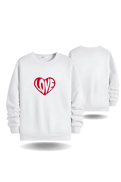 Gölge Store Love Heart για την Ημέρα του Αγίου Βαλεντίνου Slimfit Crewneck Ανδρικό Γυναικείο Φούτερ 6000