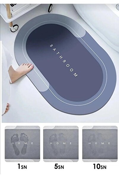 Busstier 40x60 cm Ultra Emici Sihirli Banyo Paspası, Hızlı Kuruyan, Kaymaz Ta...