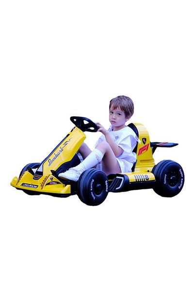 Fab N Funky Sturdy Bluetooth RC Racing Battery Operated Ride-On Car with Light and Music Function - Yellow