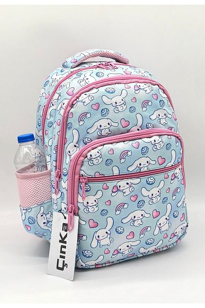 ms mixxstore Rucsac pentru școală primară pentru fete cu model de caractere cu suport pentru spate și suport pentru pix