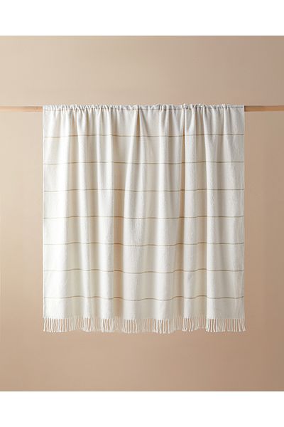 English Home Διπλή Βαμβακερή κουβέρτα Sparkly Glitter - 200x220 cm Λευκή