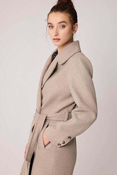 Vitrin Μπροστινό κουμπιά μέσης μακρύ κασμίρ παλτό