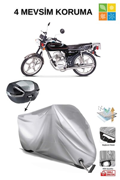 AutoEN Falcon Attack 100 Alm Çanta Ve Kilit Uyumlu Su Geçirmez Motosiklet Brandası-gri