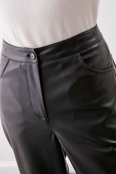 Vitrin Faux Leather Trousers with Stitching Detail