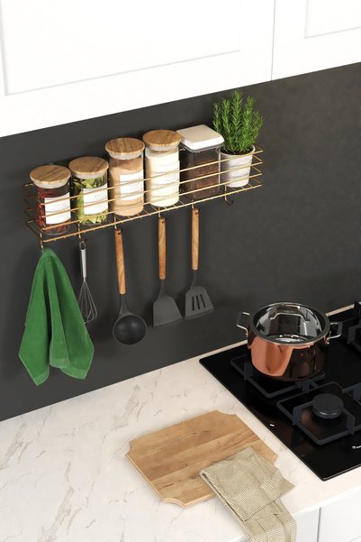 wearme 55 cm Hanging Kitchen Shelf Countertop Organizer Spice Rack Organizer with Screws and Adhesive