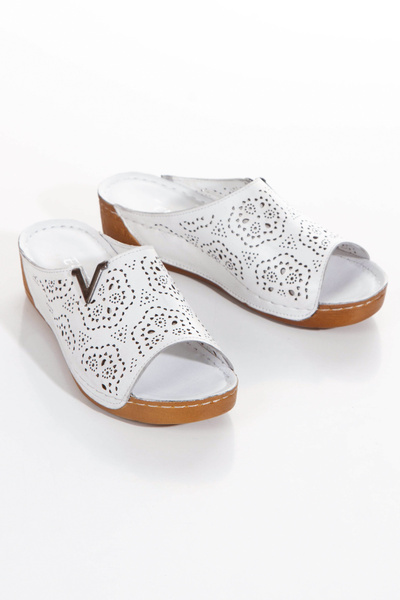 İLOLİCA Papuci de damă cu talpă ortopedică din piele naturală în interior și exterior