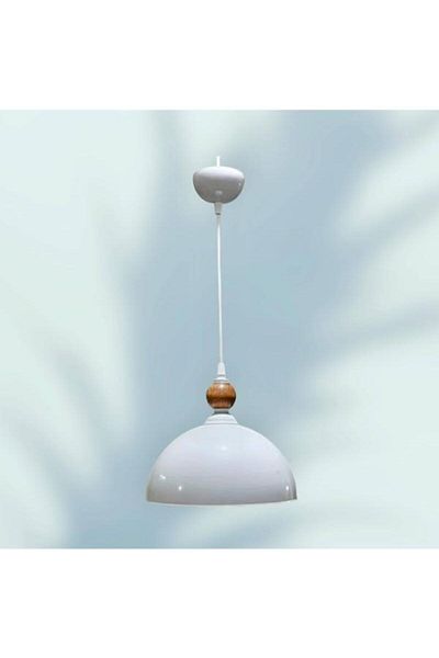 DEDE White Metal Pendant Lamp - Single Piedra Sivama Chandelier