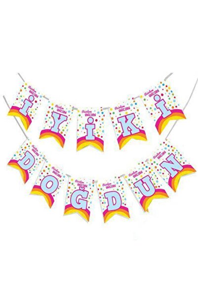 Parti Dükkanım Μονόκερος Ουράνιο Τόξο Ευχές για τα γενέθλια σου