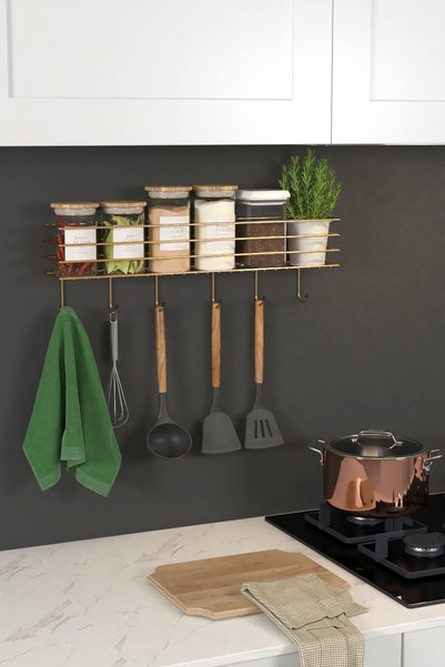 wearme 55 cm Hanging Kitchen Shelf Countertop Organizer Spice Rack Organizer with Screws and Adhesive
