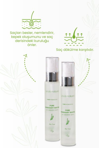 Bade Natural Biberiye Suyu Güçlendirici Saç Toniği Dökülme Karşıtı Seyahat Boyu %100 Doğal 30 ml