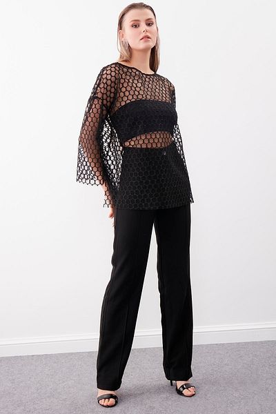 Vitrin Transparente Bluse mit Wabenmuster