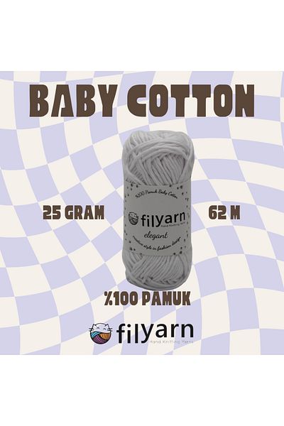 Filyarn 25 γραμμάρια Oeko-tex Certified Baby and Vest νήμα - Πλεκτό στο χέρι βαμβακερό νήμα