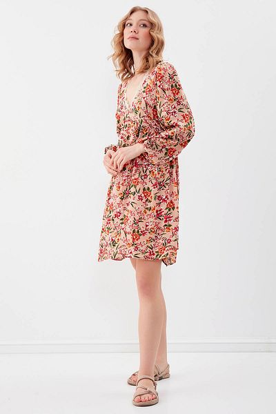 Vitrin Floral φόρεμα με λαιμόκοψη V με ελαστικά μανίκια