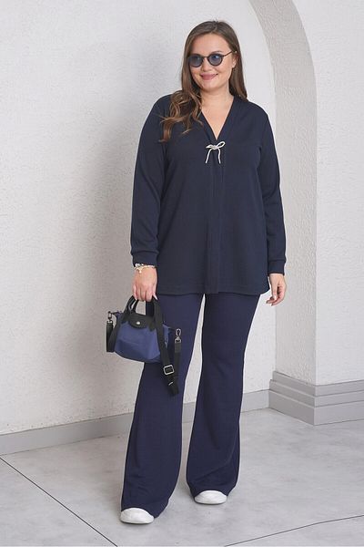 Büyük Moda Stone Bow Detailed Cardigan