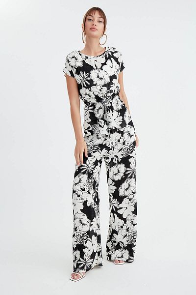 Vitrin Floral Patterned Loose Trousers - Elastic Waist