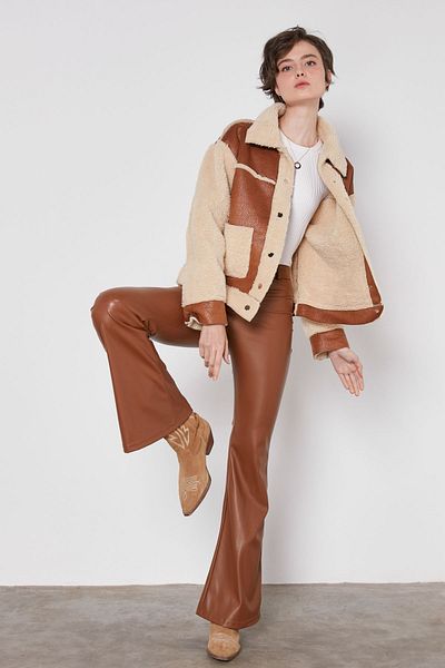 Vitrin Spanish Leg Faux Leather Trousers