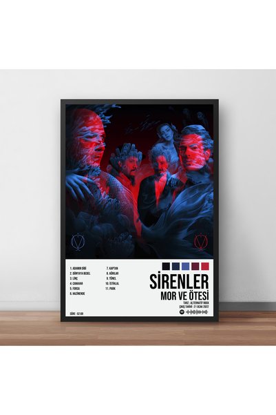 Orendart Mor Ve Ötesi - Sirenler Albüm Spotify Çerçeveli Poster Tablo