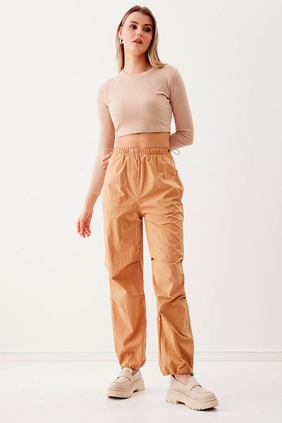 Vitrin Parachute Fabric Trousers with Elastic Detail