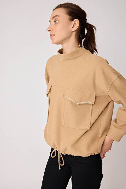 Vitrin Μπλούζα με κορδόνι με κοσμήματα με πτερύγια τσέπη