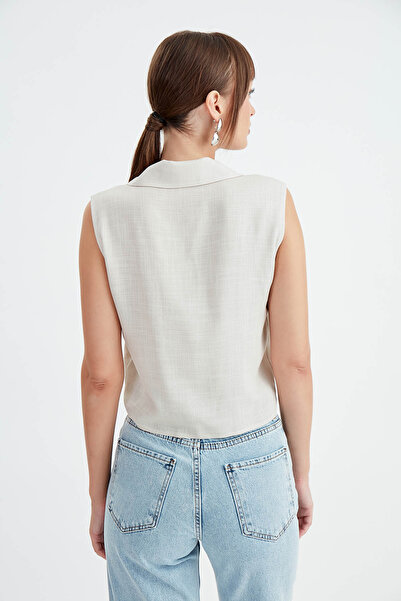 Vitrin Viscose Linen Shirt - Tie-Up Design