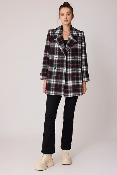 Vitrin Plaid Pattern Button-Front Coat
