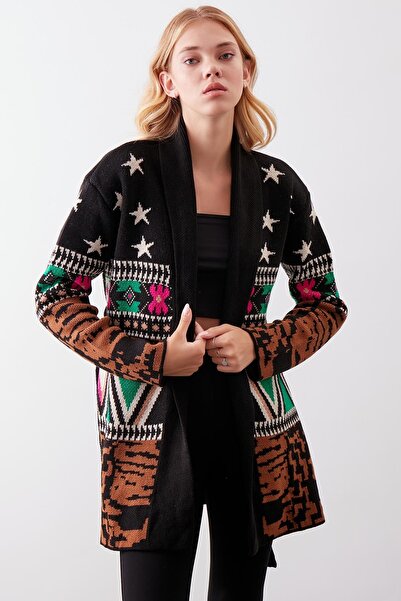 Vitrin Ζακέτα με μακρύ πλεκτό ζωσμένο σχέδιο