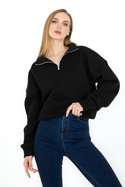 soft collection Kadın Fermuarlı  Sweatshirt