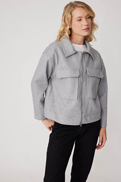 Vitrin Zippered Stamp Jacket with Cover Pockets