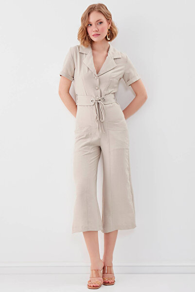 Vitrin بذلة بأكمام قصيرة وحزام بجيب مزدوج